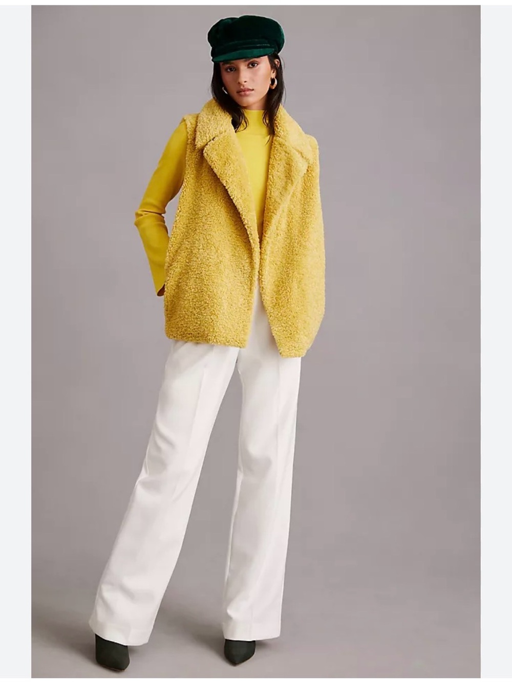 Pilcro  Anthropologie Cozy Mustard Teddy Vest